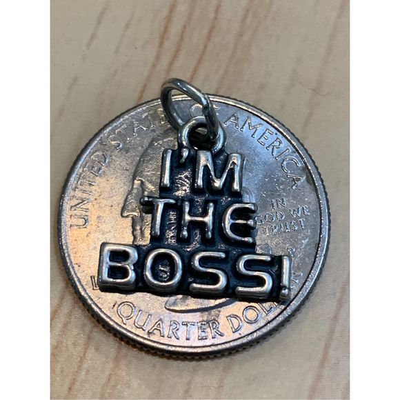 .925 I’m The Boss Sterling Silver Jewelry Charm - Picture 3 of 3